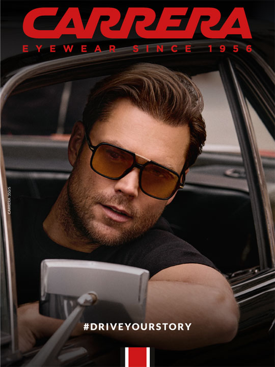 Mann mit Carrera Sonnenbrille Mann mit Carrera Sonnenbrille