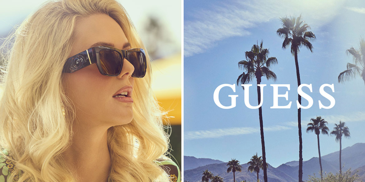 Frau mit Guess Sonnenbrille